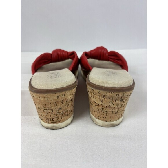 Cliffs by White Mountain Adrielle Wedge Sandals Pop of Red 8 Criss Cross Straps - Picture 3 of 8